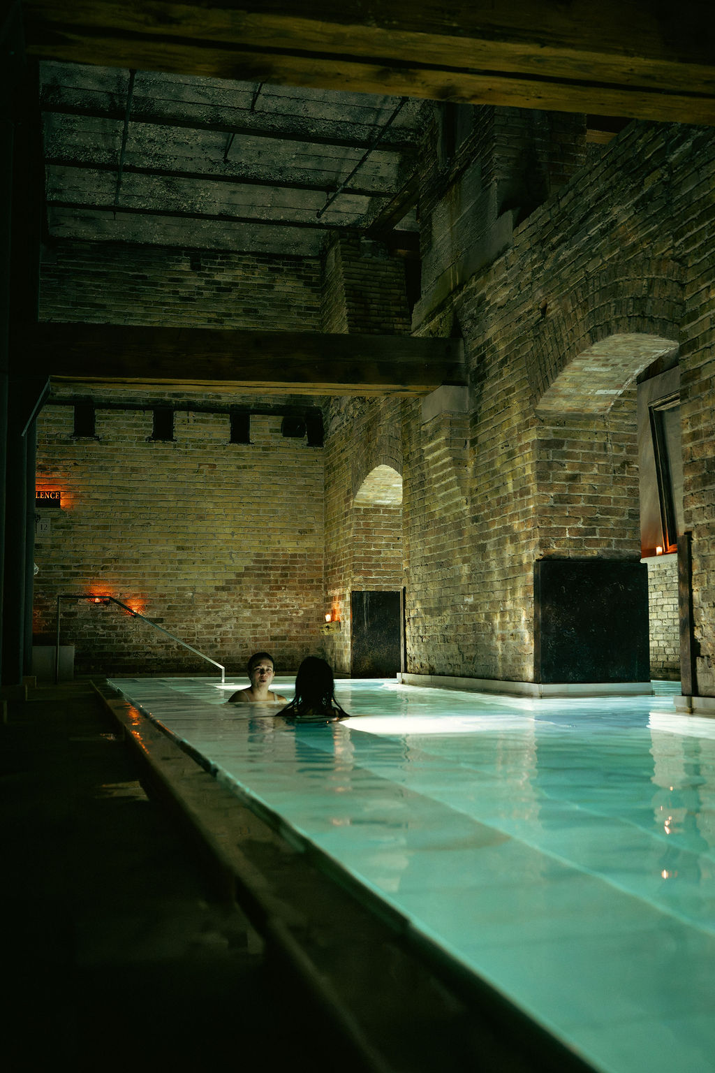 The AIRE pool beneath the brick vaults